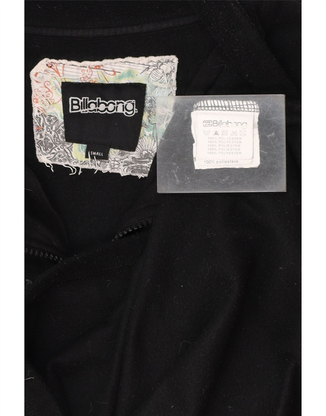 BILLABONG Ανδρικό γραφικό φερμουάρ Fleece Jumper Μικρός Μαύρος Πολυεστέρας