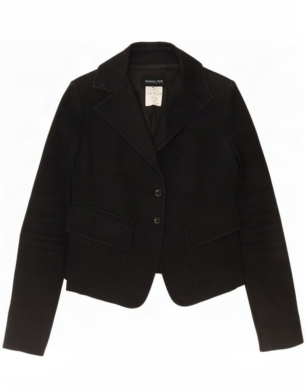 Patrizia Pepe Γυναικείο Μπουφάν Blazer 2 Κουμπιών IT 44 Μεσαίο Μαύρο Βαμβακερό