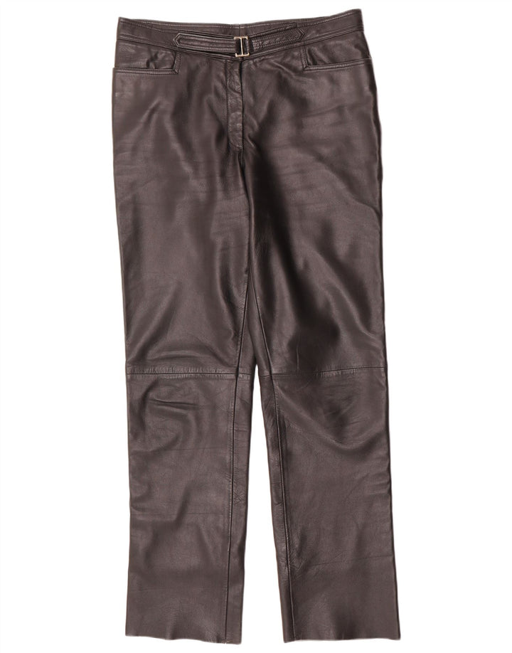 Maddox Γυναικείο ίσιο δερμάτινο παντελόνι IT 44 Medium W32 L32 Μαύρο