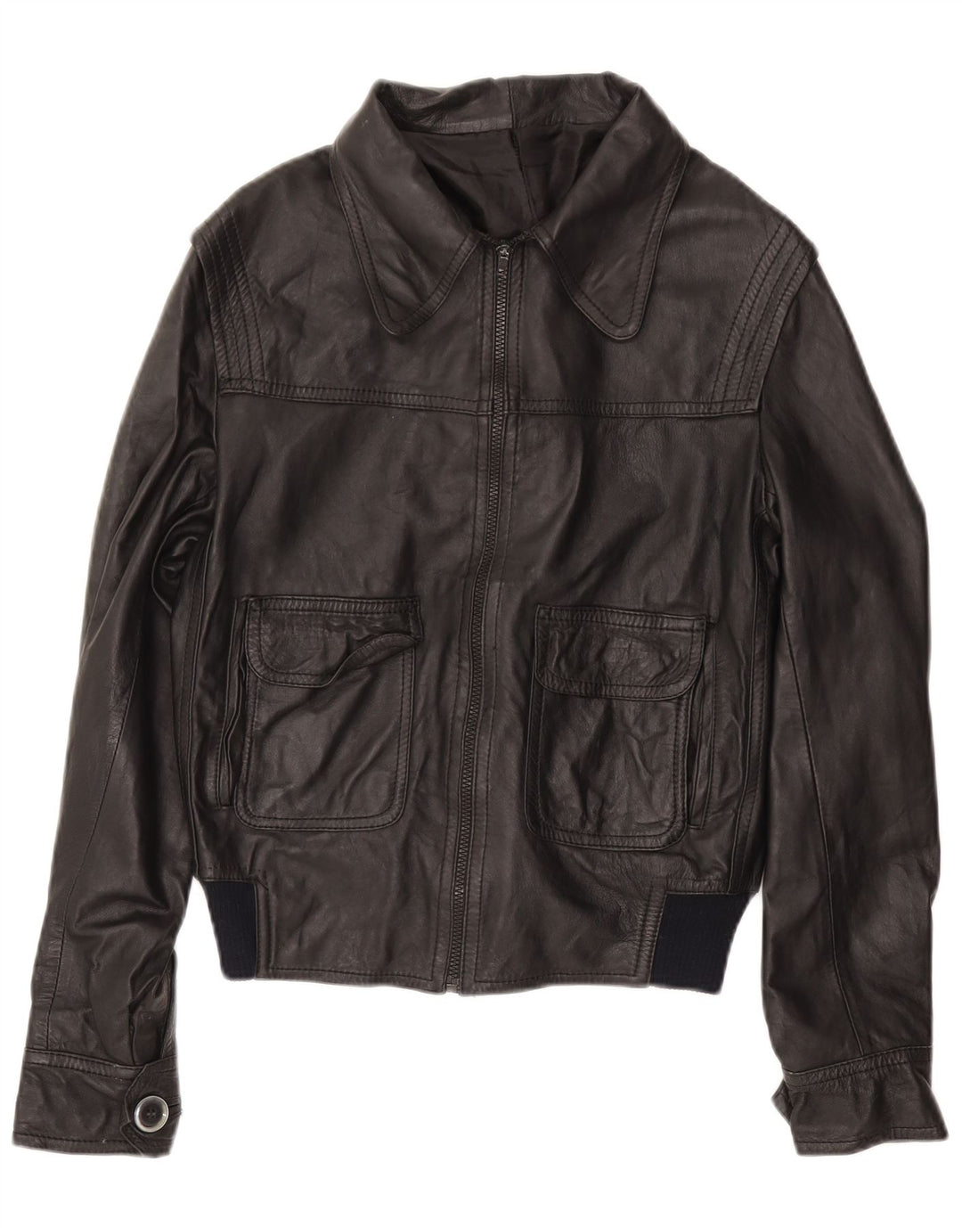 Ανδρικό δερμάτινο μπουφάν VINTAGE Military Bomber UK 38 Medium Black