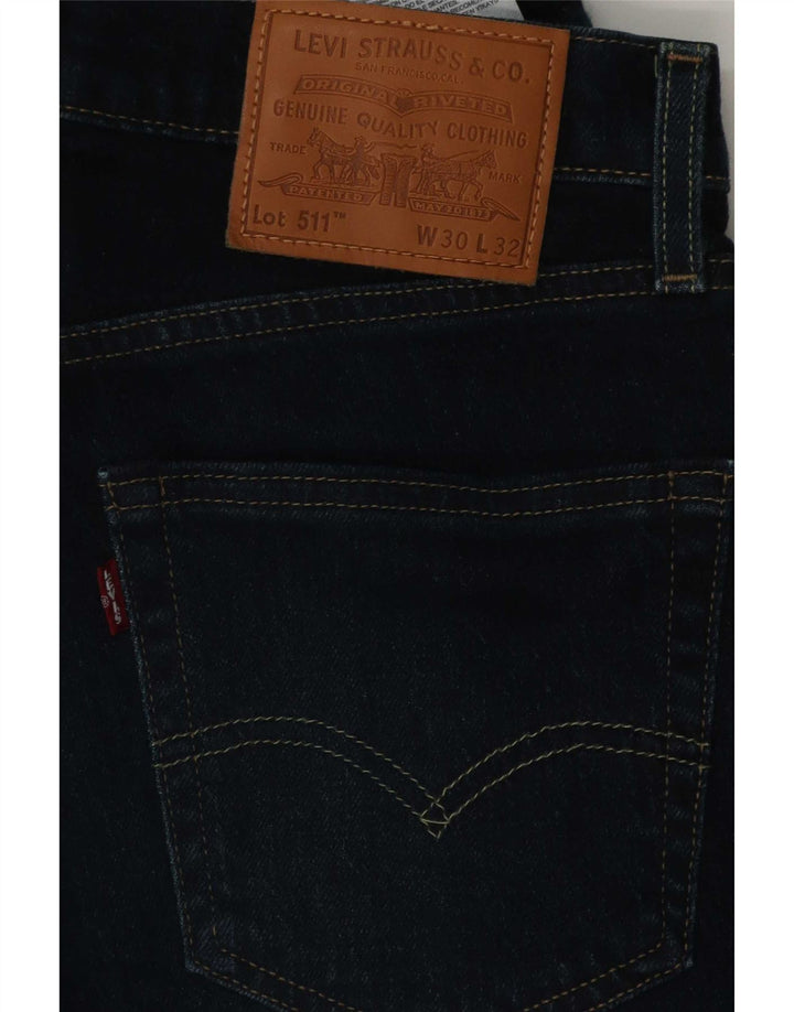 Levi's Mens 511 Slim Jeans W30 L32 Navy Blue Cotton
