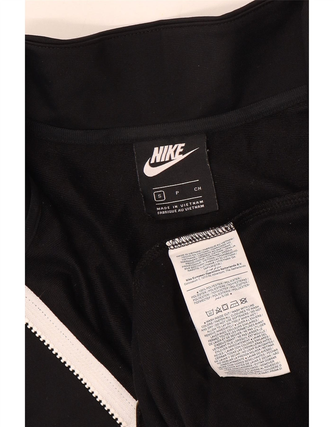 Γυναικεία αθλητική φόρμα NIKE Top Jacket UK 10 Small Black Polyester