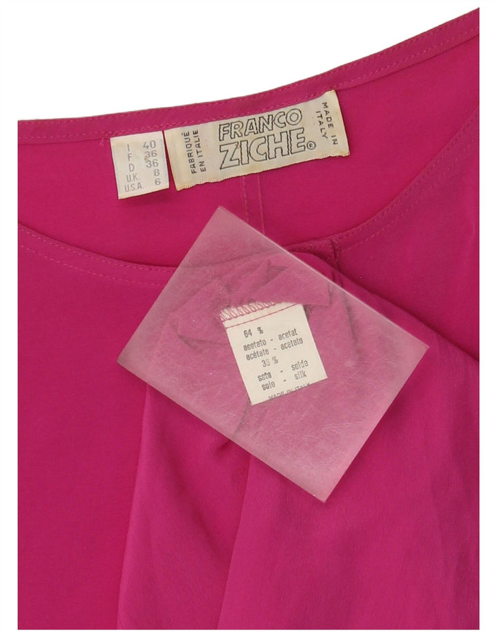Franco Ziche Γυναικεία Μπλούζα Oversized Top UK 8 Small Pink Acetate
