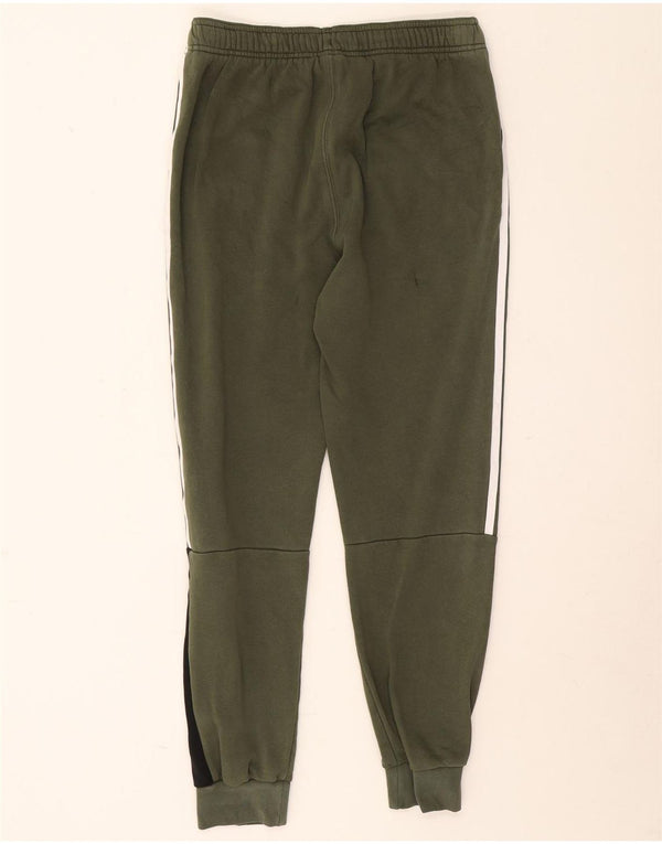 Adidas Boys Tracksuit Trousers Joggers 13-14 Years Khaki Colourblock