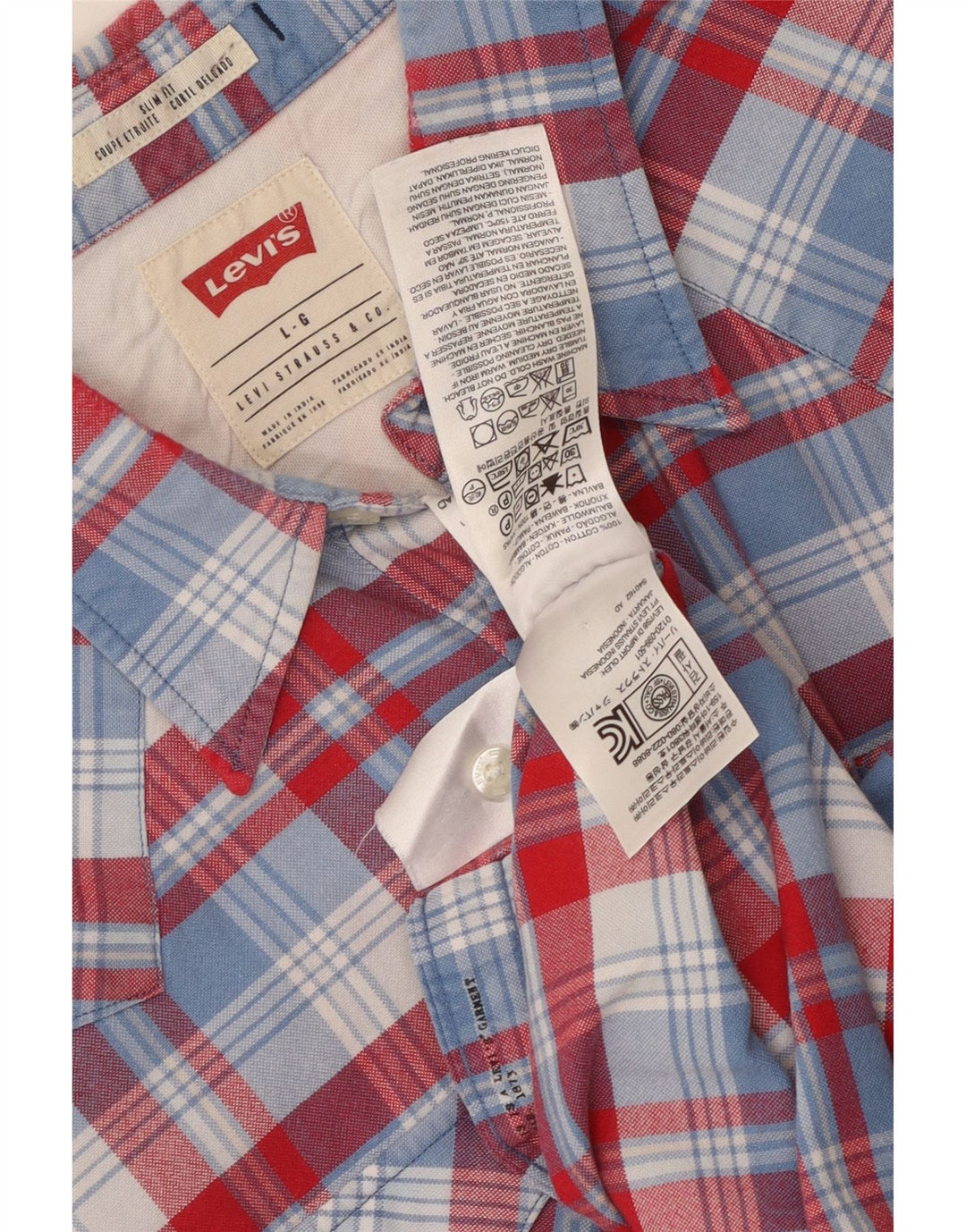 Ανδρικό κοντομάνικο πουκάμισο Levi's Slim Fit μεγάλο κόκκινο βαμβακερό