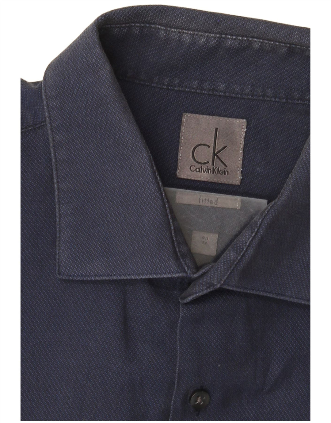Ανδρικό πουκάμισο Calvin Klein, νούμερο 17 XL, Navy Blue, βαμβακερό