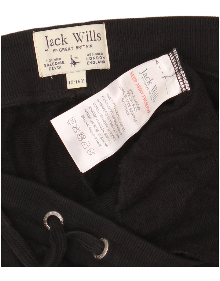 Jack Wills Boys Graphic αθλητική φόρμα παντελόνι Joggers 15-16 ετών Μαύρο