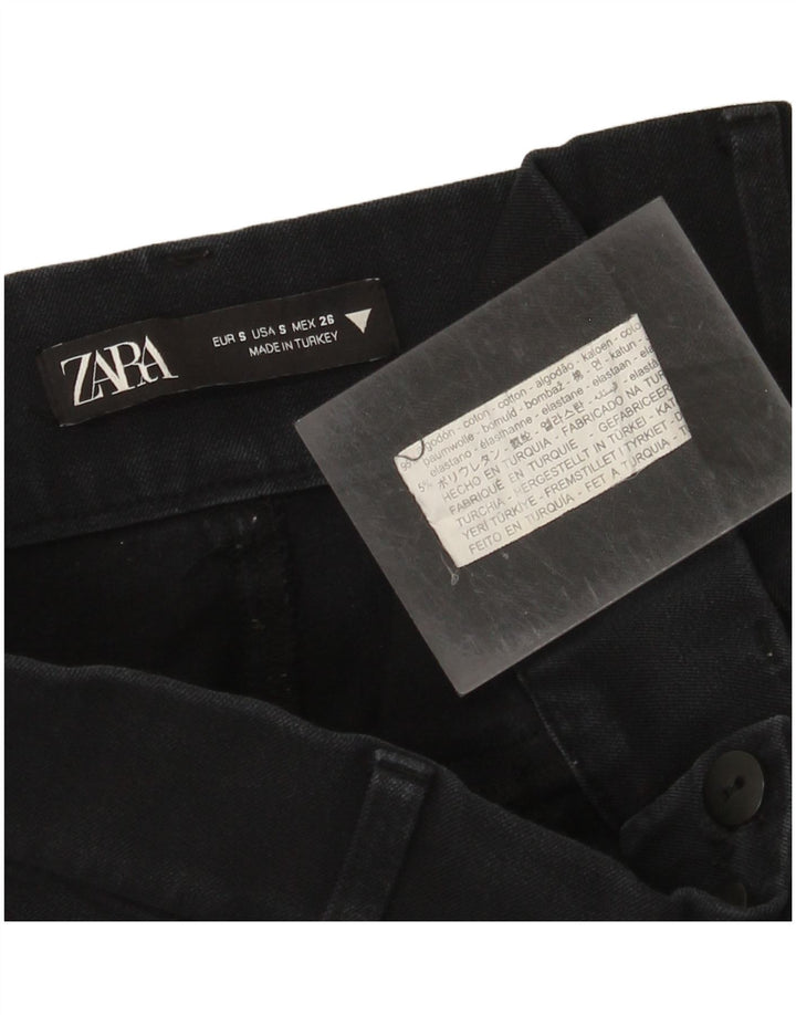 Zara Γυναικείο Cropped Jeans Small W26 L24 Navy Blue Cotton