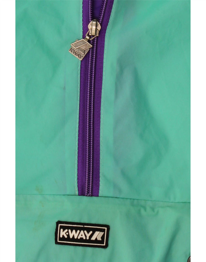 Μπουφάν βροχής με κουκούλα K-WAY Girls 8-9 Years Green Colourblock