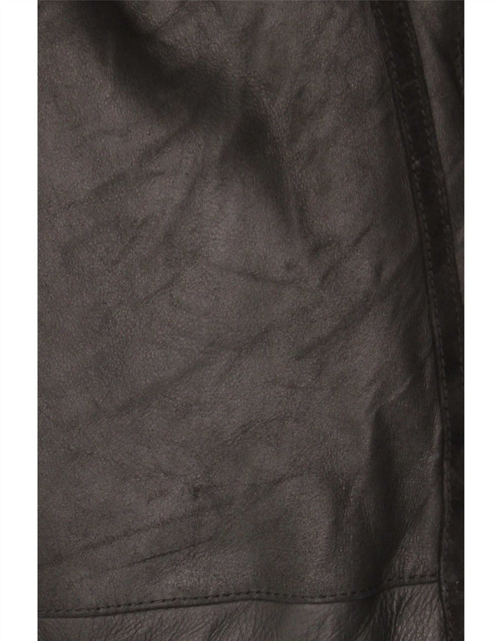 Vintage γυναικείο παλτό Shearling UK 12 Medium μαύρο δέρμα