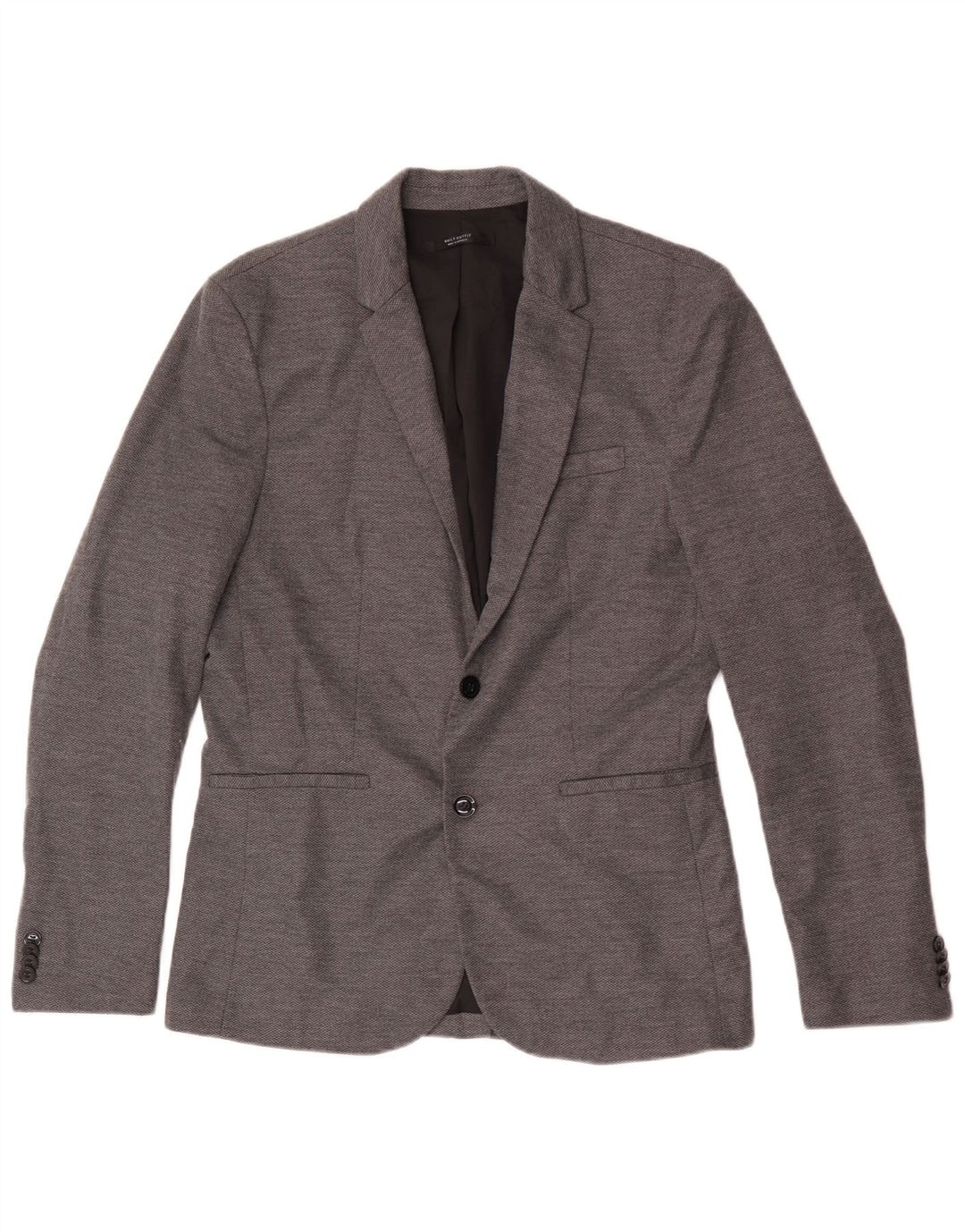 Zara Ανδρικό μπουφάν blazer 2 κουμπιών UK 40 Large Grey Polyester