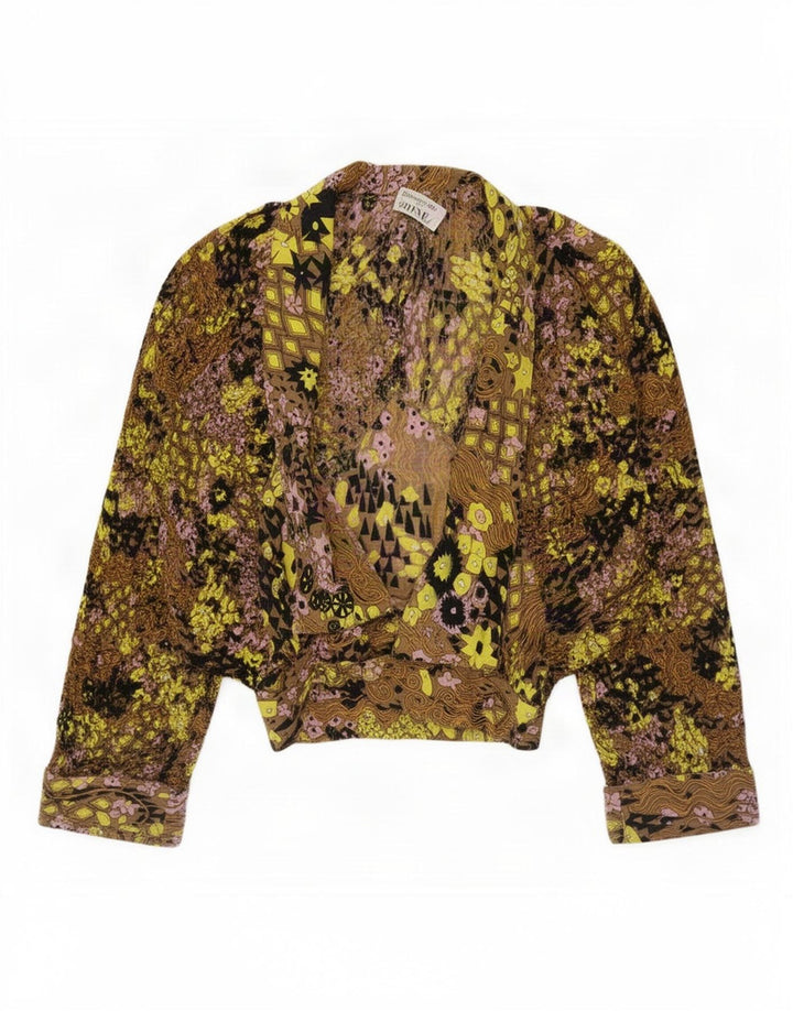 Vintage γυναικείο Crop Wrap Μπλούζα EU 40 Medium πολύχρωμο Floral