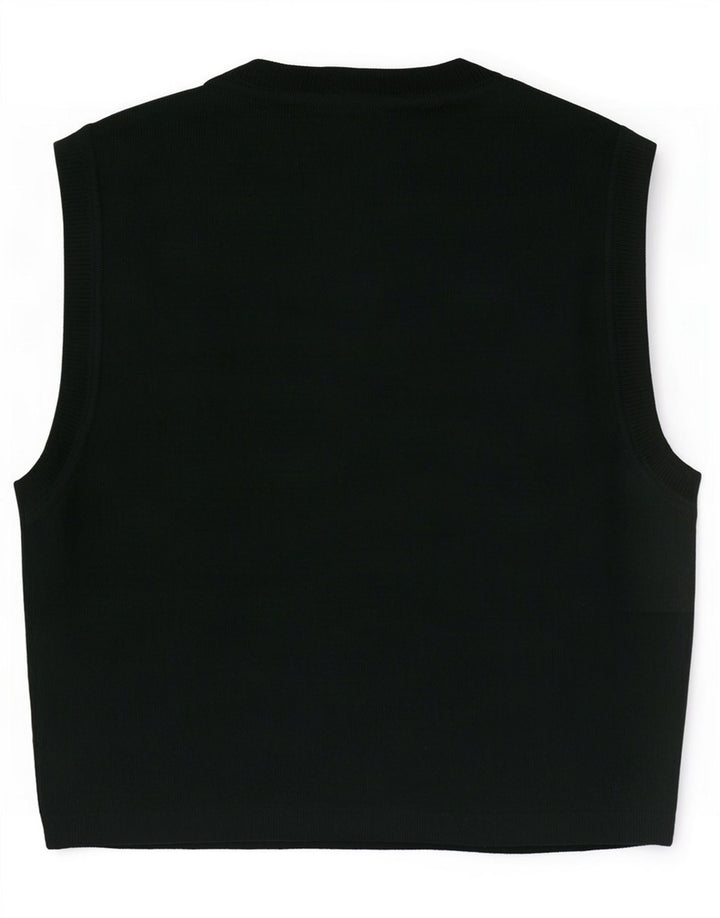 Zara Γυναικείο γιλέκο Crop UK 14 Large Black