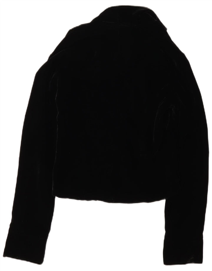 VINTAGE Γυναικείο βελούδινο σακάκι με 3 κουμπιά UK 12 Medium Black