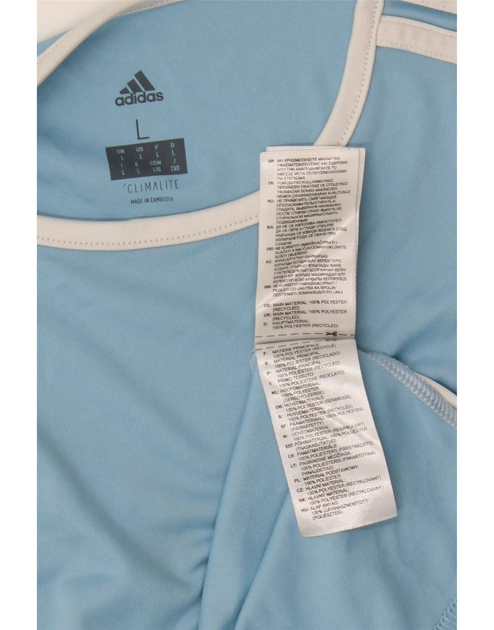 Adidas Ανδρικό T-Shirt Climalite Top Large Blue Colourblock Πολυεστέρας