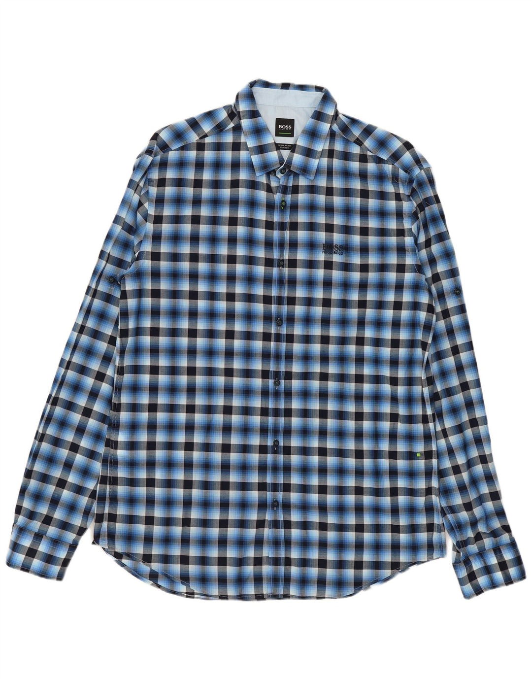 Ανδρικό πουκάμισο Hugo Boss Stretch Regular Fit μεγάλο μπλε βαμβακερό