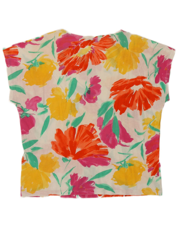 Vintage γυναικείο T-Shirt Top UK 16 Large πολύχρωμο Floral