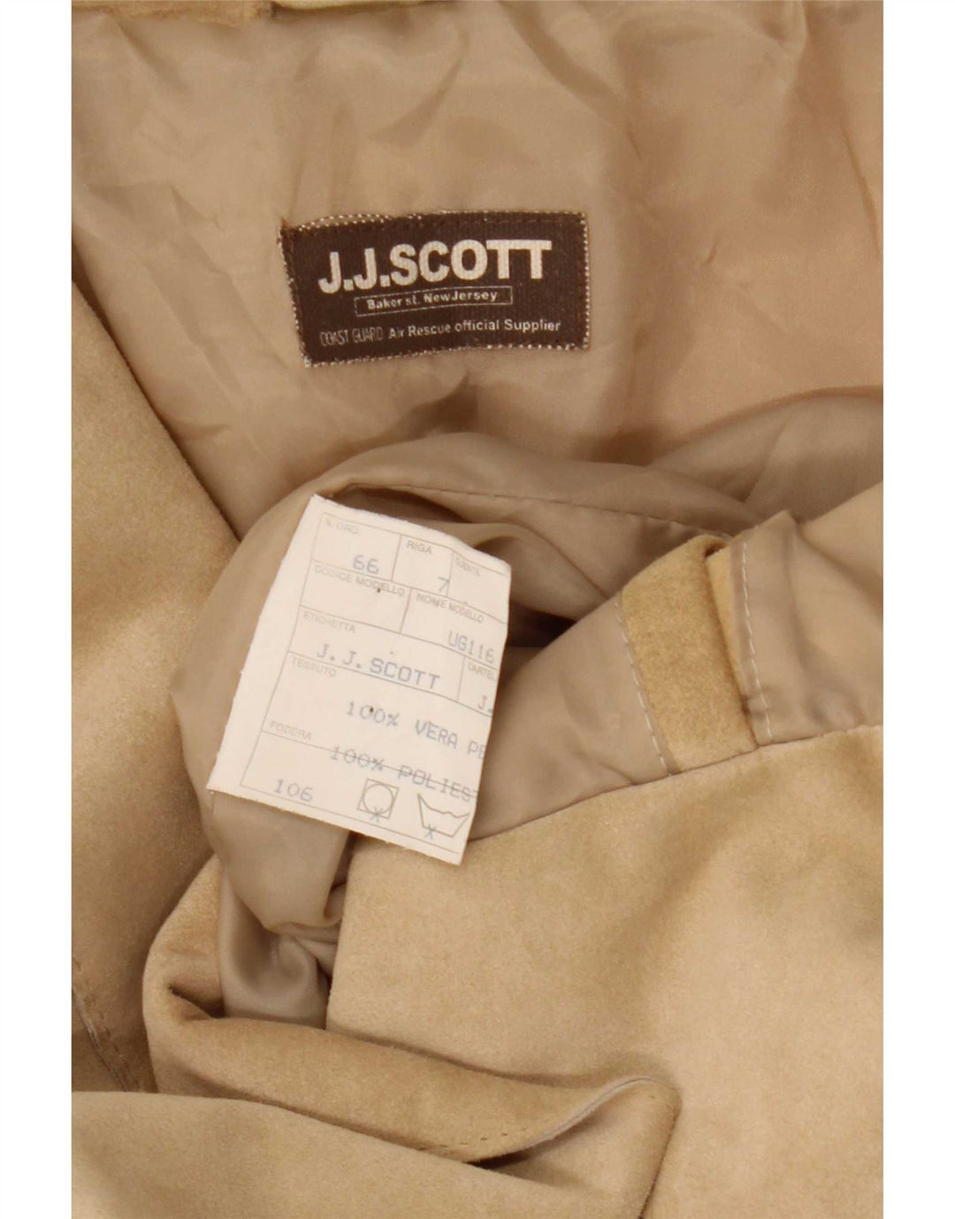 J.J.Scott Ανδρικό σακάκι σουέντ σακάκι με 3 κουμπιά IT 52 XL μπεζ δέρμα