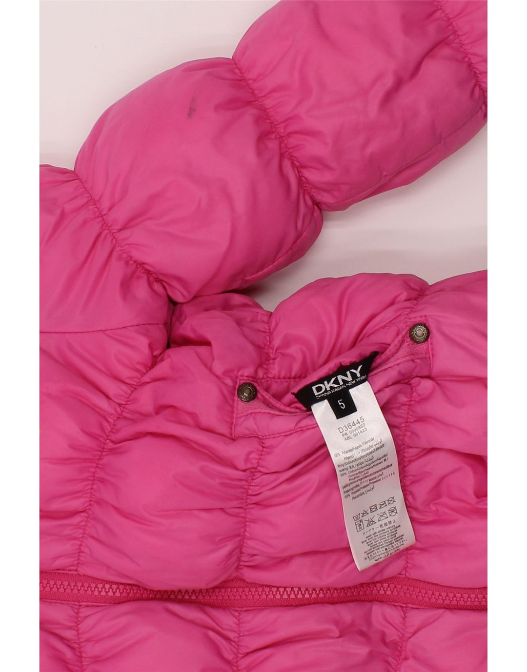 Dkny Girls Hooded Reversible Jacket 4-5 Years Pink Polyester