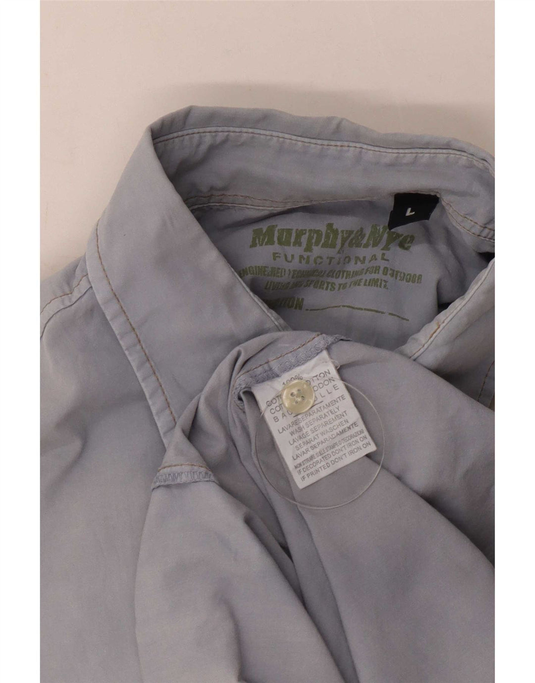 Murphy & Nye Ανδρικό κοντομάνικο γραφικό πουκάμισο μεγάλο μπλε βαμβακερό