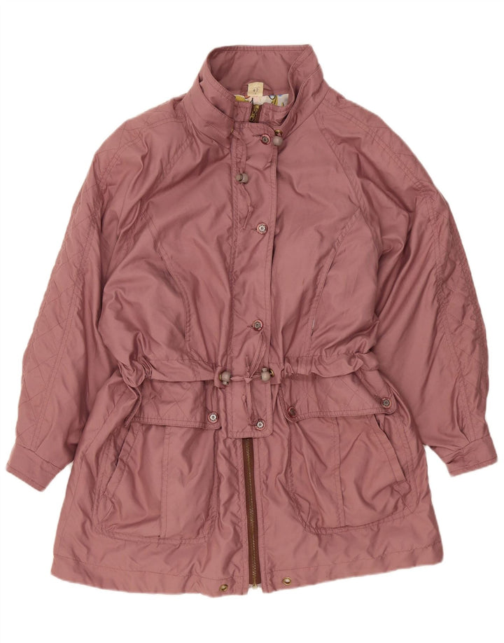 Vintage Γυναικείο Oversized Μπουφάν Parka EU 42 Μεγάλο Ροζ Πολυεστέρας