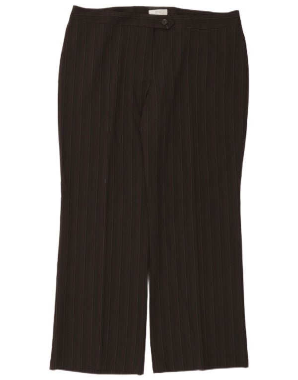 Marks & Spencer Γυναικείο παντελόνι Chino UK 20 2XL W40 L32 Brown Pinstripe