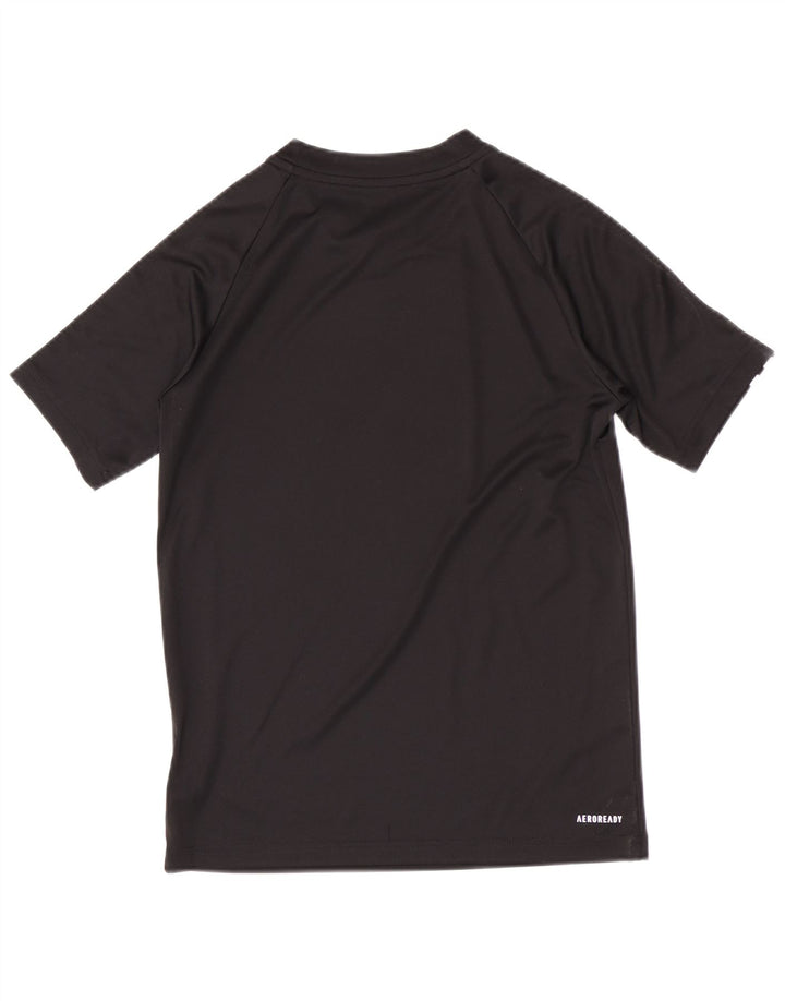 Adidas Boys Aeroready κανονικό T-shirt Top 11-12 ετών μαύρο πολυεστέρα