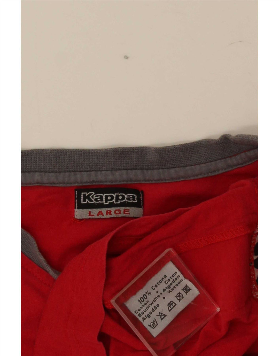 Ανδρικό γραφικό T-Shirt Kappa Top Large Red Colourblock