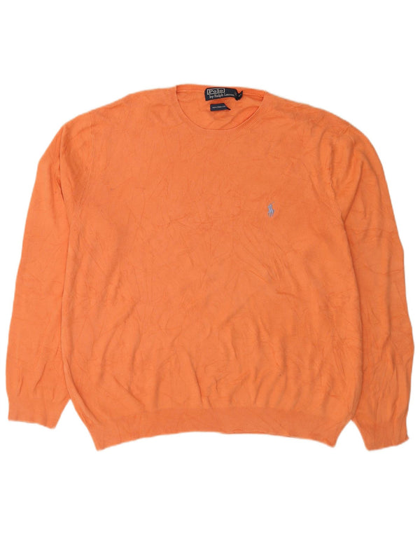 Polo Ralph Lauren Ανδρικό πουλόβερ με λαιμόκοψη XL Πορτοκαλί βαμβακερό