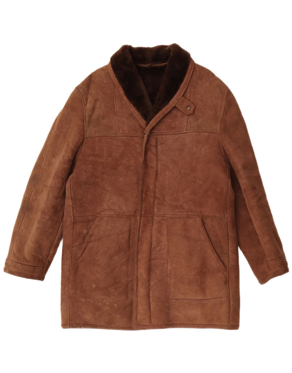 Vintage Ανδρικό παλτό Shearling UK 40 Large Brown