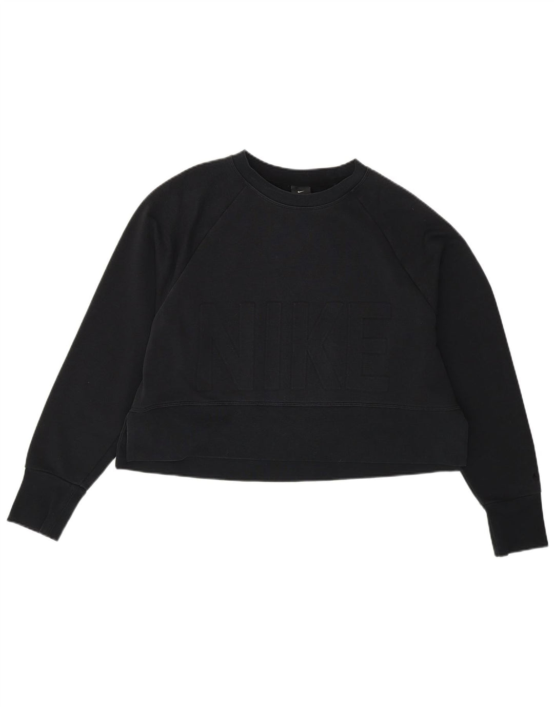 Γυναικείο γραφικό φούτερ NIKE υπερμεγέθη Crop Jumper UK 10 Small Black