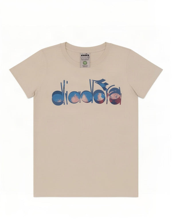 Diadora Γυναικείο γραφικό T-Shirt Top UK 10 Small White Βαμβακερό