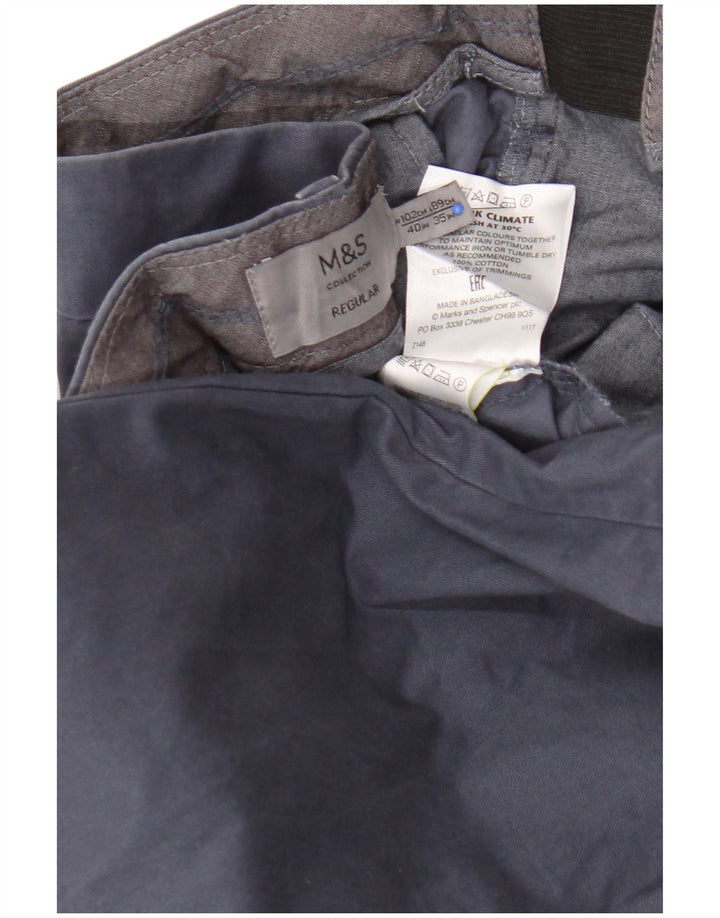 Marks & Spencer Ανδρικό παντελόνι Chino Regular W40 L32 Μπλε βαμβακερό