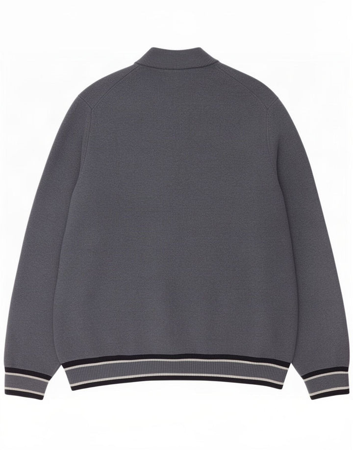 Ανδρικό πουλόβερ ζακέτα Marks & Spencer 2XL μπλε ριγέ πολυεστέρα