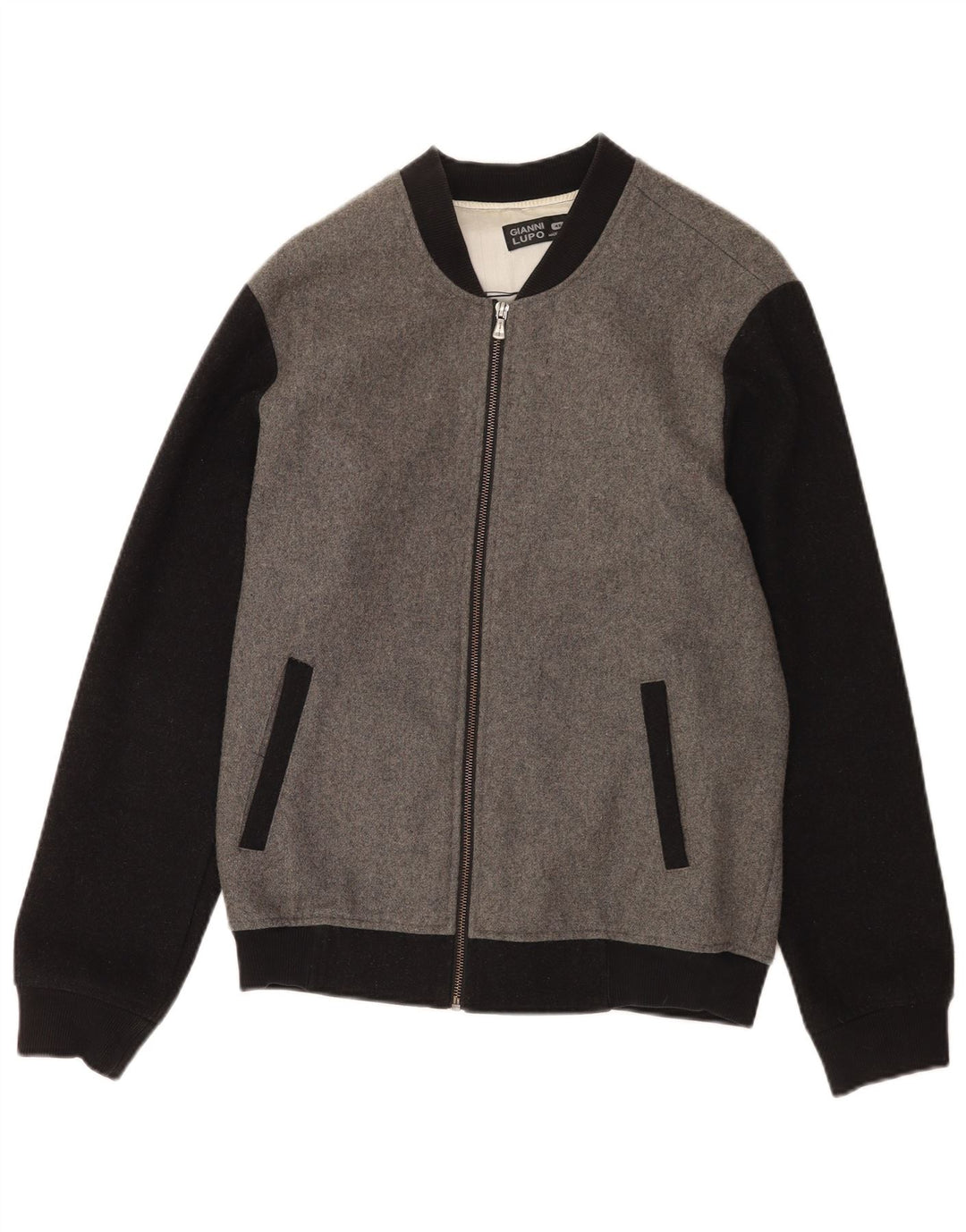 Ανδρικό μπουφάν Gianni Lupo Bomber UK 40 Large Grey Colourblock Wool