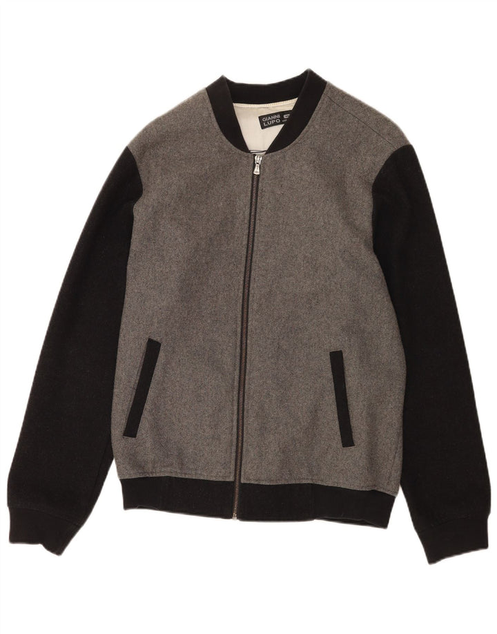 Ανδρικό μπουφάν Gianni Lupo Bomber UK 40 Large Grey Colourblock Wool