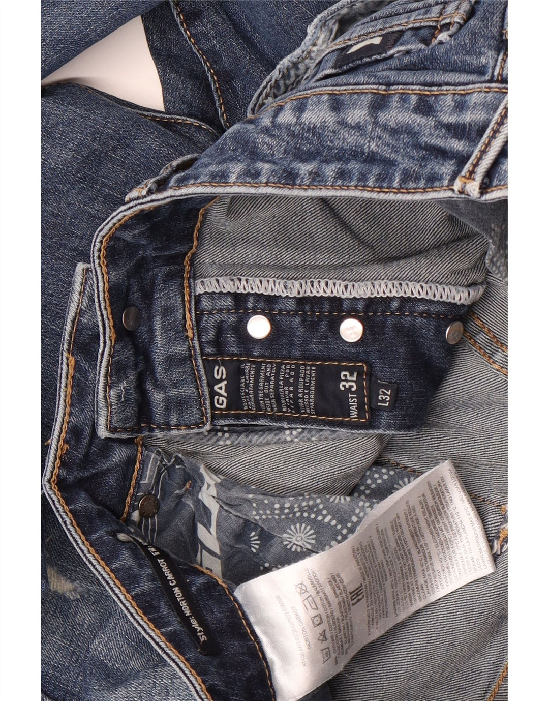 Ανδρικό Gas Distressed Slim Jeans W32 L32 Μπλε βαμβακερό