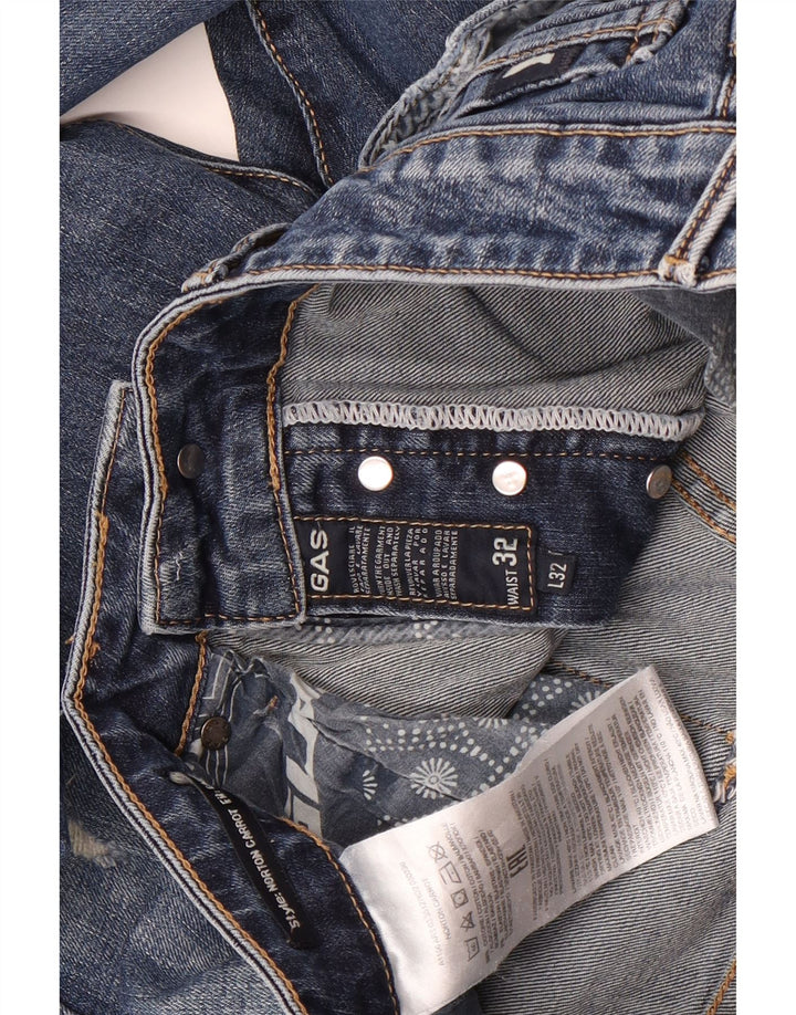 Ανδρικό Gas Distressed Slim Jeans W32 L32 Μπλε βαμβακερό