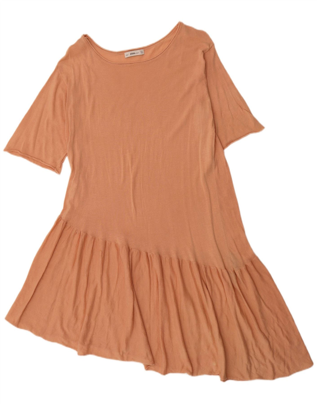 Zara Γυναικείο Ασύμμετρο Φόρεμα UK 14 Medium Orange