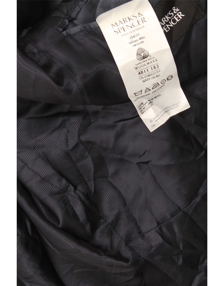 Marks & Spencer Ανδρικό μπλέιζερ με 2 κουμπιά μπουφάν UK 40 Medium Navy Blue New Wool