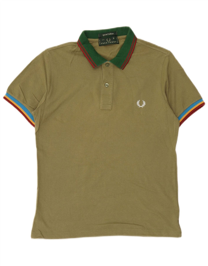 FRED PERRY Ανδρικό μπλουζάκι πόλο πράσινο βαμβακερό