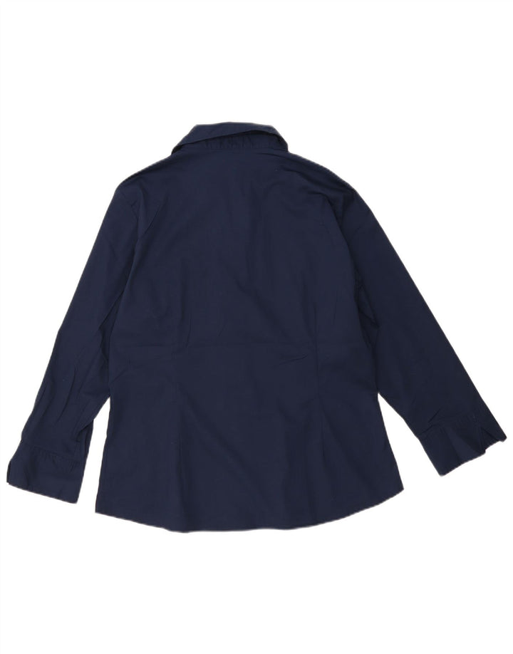 LEE Womens Riders Shirt UK 16 Large Navy Blue Cotton