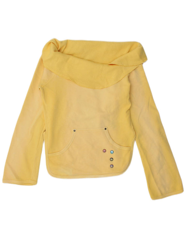 Diesel γυναικείο φούτερ με λαιμόκοψη σάλι Jumper UK 14 μεγάλο κίτρινο ριγέ