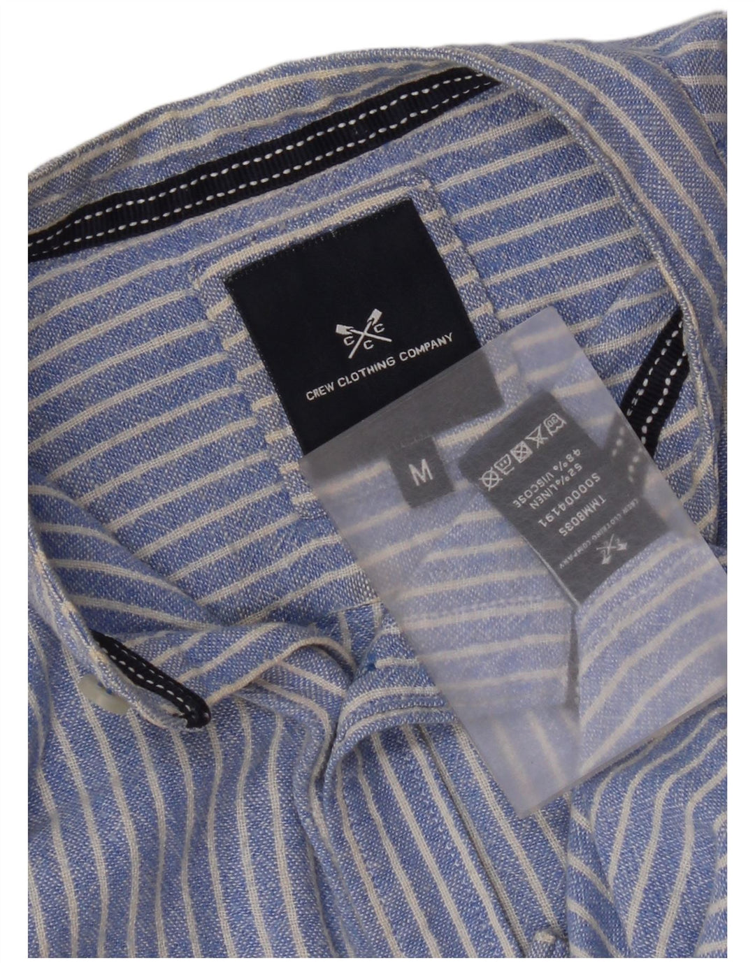 Ανδρικό πουκάμισο Crew Clothing Λινό με μεσαίο μπλε pinstripe