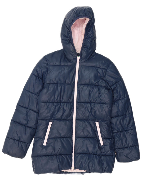 Γυναικείο μπουφάν Benetton με κουκούλα UK 8 Small Navy Blue
