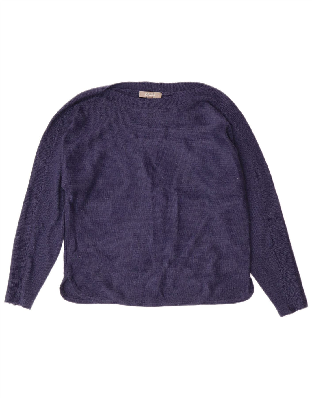 OASIS Γυναικείο πουλόβερ με λαιμό σκάφος UK 10 Small Navy Blue Viscose