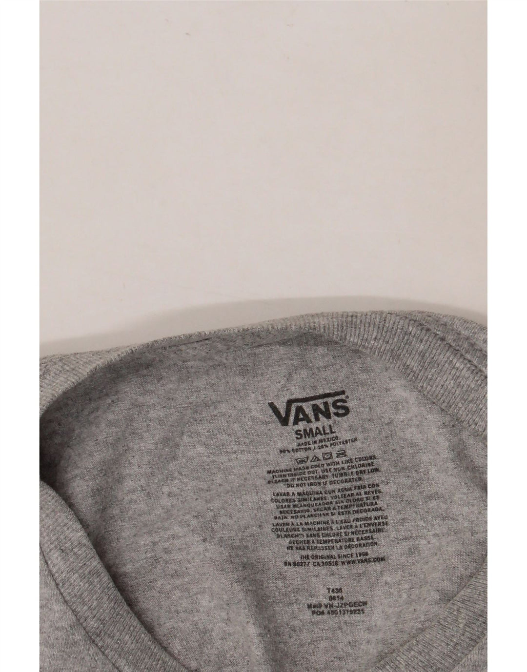 Γυναικείο γραφικό μπλουζάκι VANS Top UK 10 Small Grey Cotton