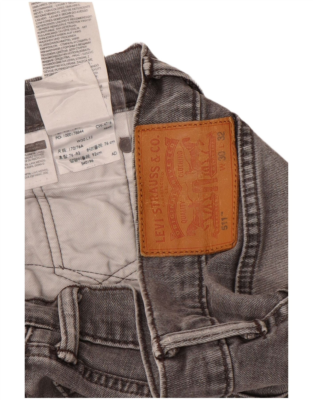 LEVI'S Womens 511 Slim Jeans W30 L32 Grey Cotton
