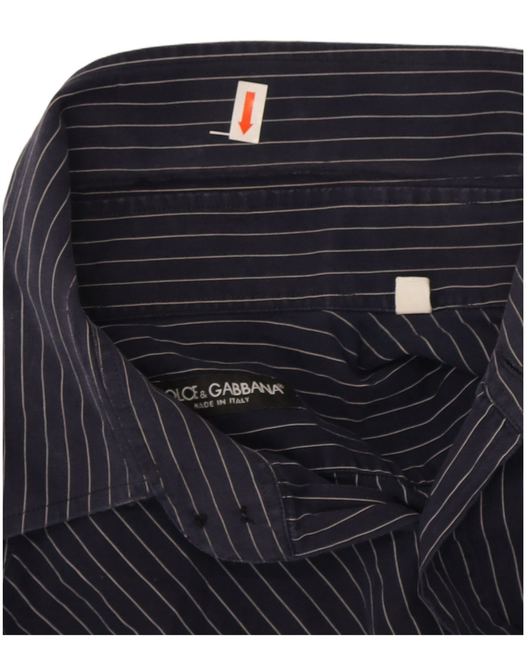 Ανδρικό πουκάμισο Dolce & Gabbana 40 15 3/4 Medium Navy Blue Pinstripe