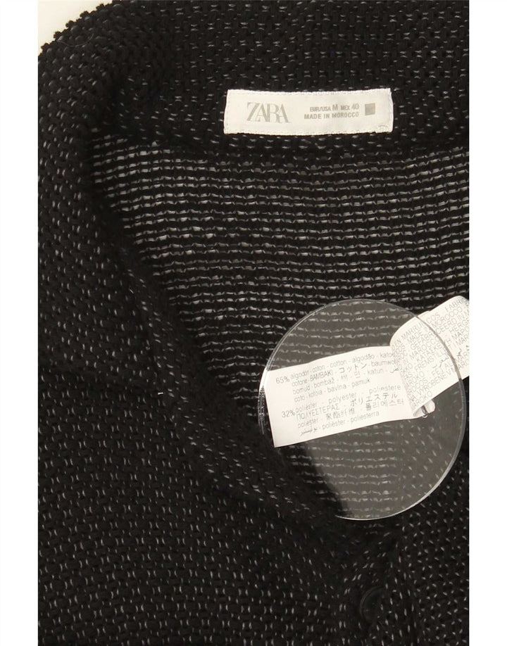 Ανδρικό κοντομάνικο πουκάμισο Zara, μεσαίο μαύρο βαμβακερό